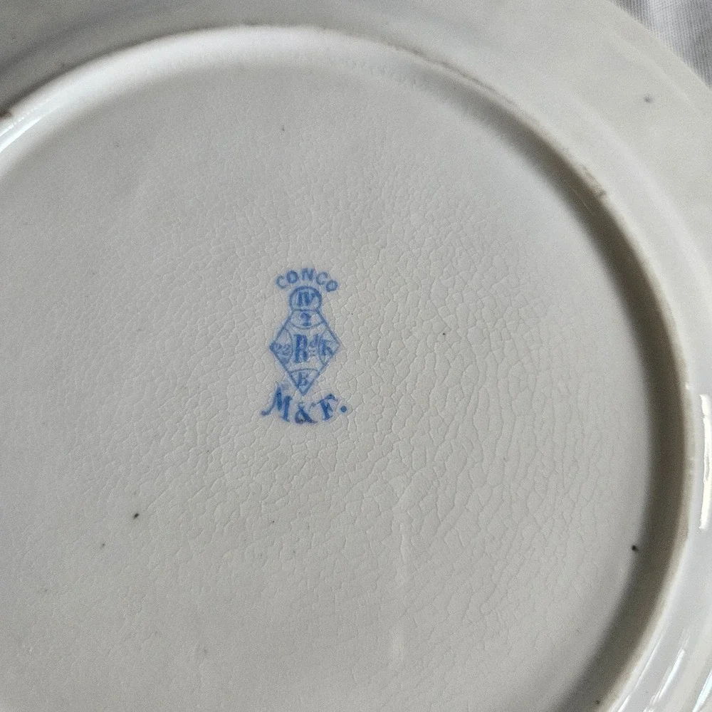 Antique Meigh & Forester Blue Congo Saucer 1883 6